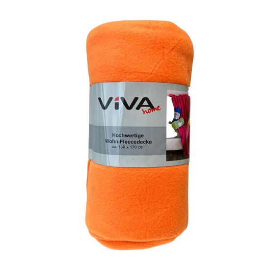 VIVA HOME poliestera flīsa pleds 130x170cm, oranžs